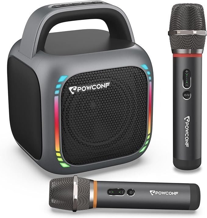 Portable Karaoke Speaker with Wireless Mics