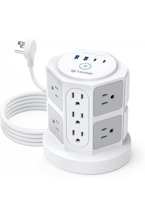 Tower Power Strip with USB Ports